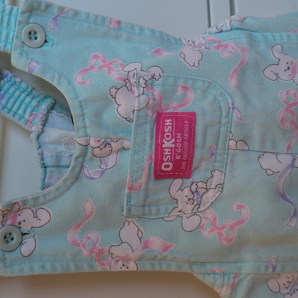 Vintage OshKosh Bubble Overalls with Bunnies 18m - Picture 8 of 8